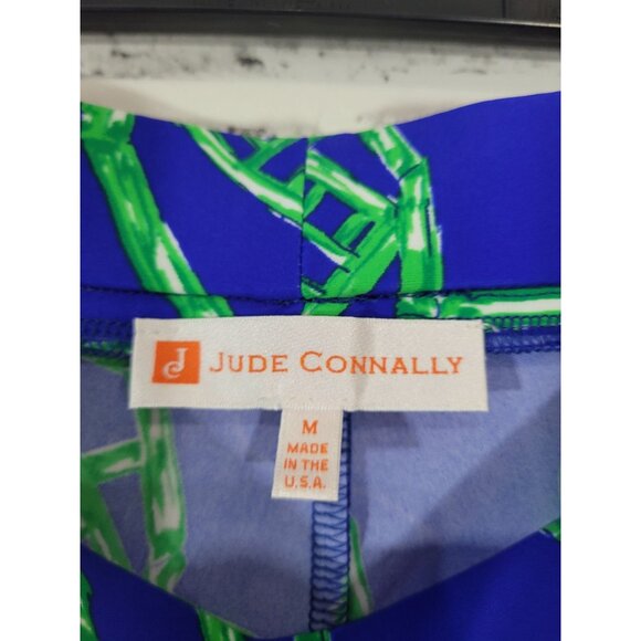Jude Connally Cropped Trixie Pants Blue Green Bamboo Lattice Size Medium - Picture 6 of 7